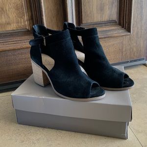 Open Toed Suede Booties